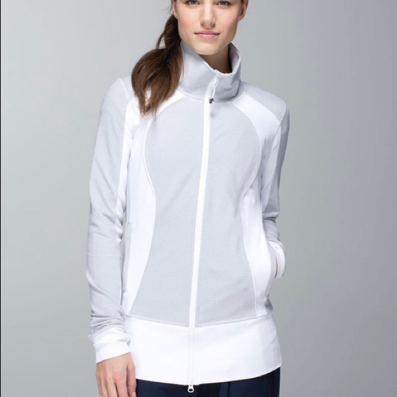 lululemon athletica Jackets & Blazers - Lululemon Nice Asana Jacket Stripe White Grey
